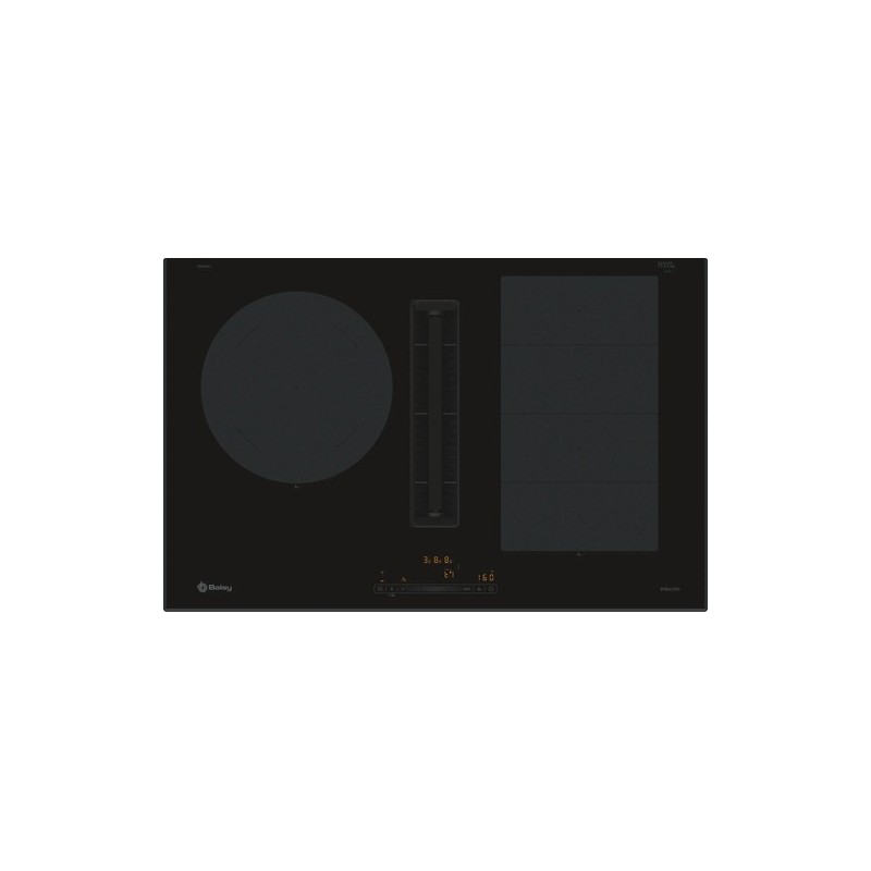 Balay 3EBC989LH hobs Negro Integrado 80 cm Con placa de inducción 3 zona(s) Campana integrada