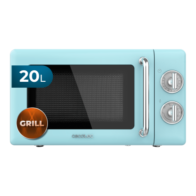 ProClean 3110 Retro Blue Microondas mecánico con grill de 20 L Electrodomésticos de Alta Eficiencia