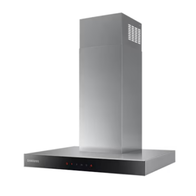 Campana Decorativa de Pared 60 Cm Clase B Acero Inox/Cristal Negro