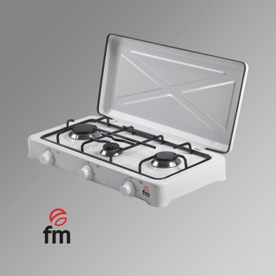 Cocina de Gas Sobremesa FM HG-300 hobs Blanco Encimera Encimera de gas 3 zona(s)