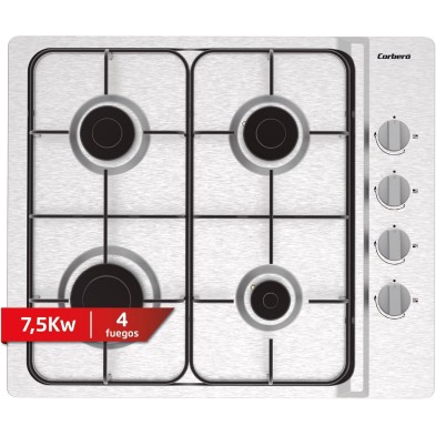 Placa de Gas CORBERO CPGS423X 4 fuegos Inox