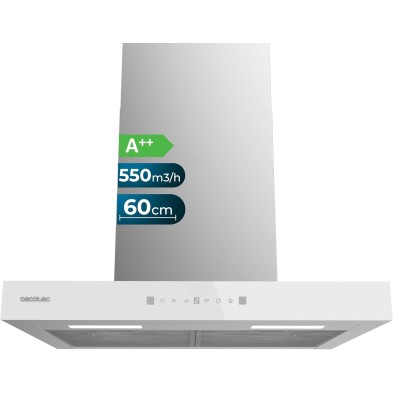 Campana Decorativa CECOTEC Bolero Flux TT 60 cm Frontal Glass White