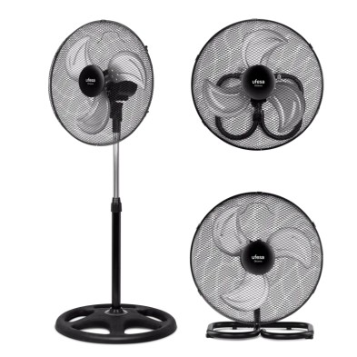 Ventilador Pie Ufesa Ottawa Negro 45 cm diámetro, Oscilante, Negro