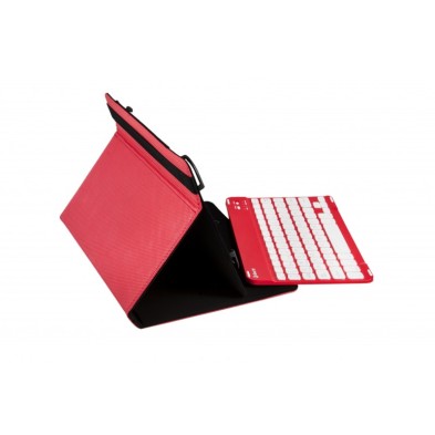 FUNDA Y TECLADO BT SILVER HT UNIVERSAL 9-11 ROJA