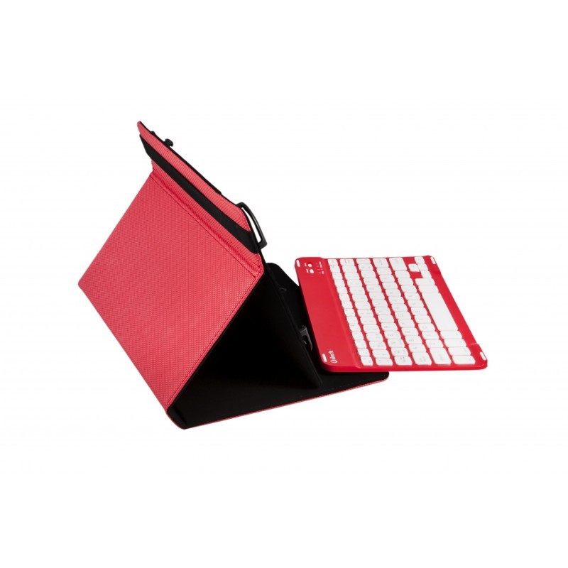 FUNDA Y TECLADO BT SILVER HT UNIVERSAL 9-11 ROJA