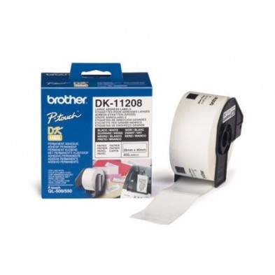 Cinta de Etiquetas de Papel Térmico BROTHER DK11208 Blanco 38x90 mm