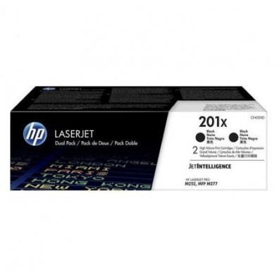 Pack 2 Toner Negro HP CF400XD Nº 201X,  2800 Páginas