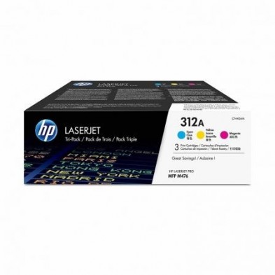Pack 3 Toner HP Nº312A - Cian, Magenta, Amarillo 2700 Páginas