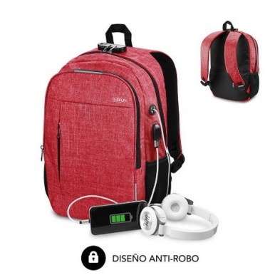 Mochila Para Portátil SUBBLIM Urban Lock Roja