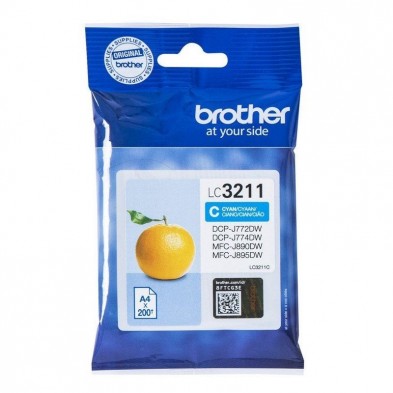 Cartucho de tinta original brother lc-3211c/ cian