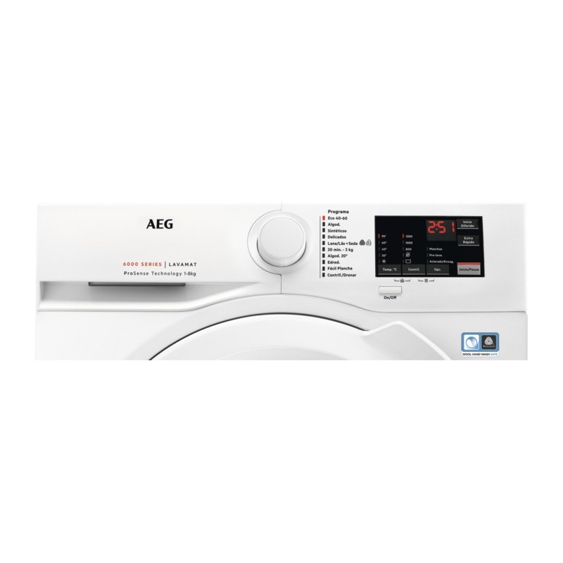 AEG L6FBI827 lavadora Carga frontal 8 kg 1200 RPM D Blanco