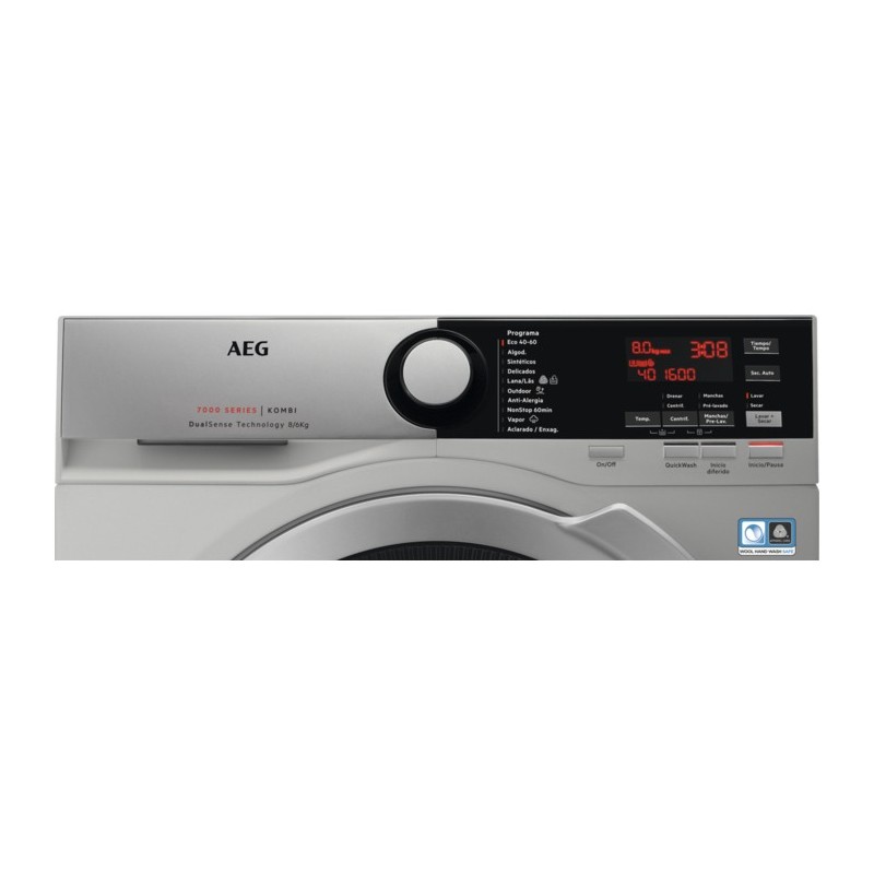 AEG L7WEE862S lavadora-secadora Independiente Carga frontal Gris E