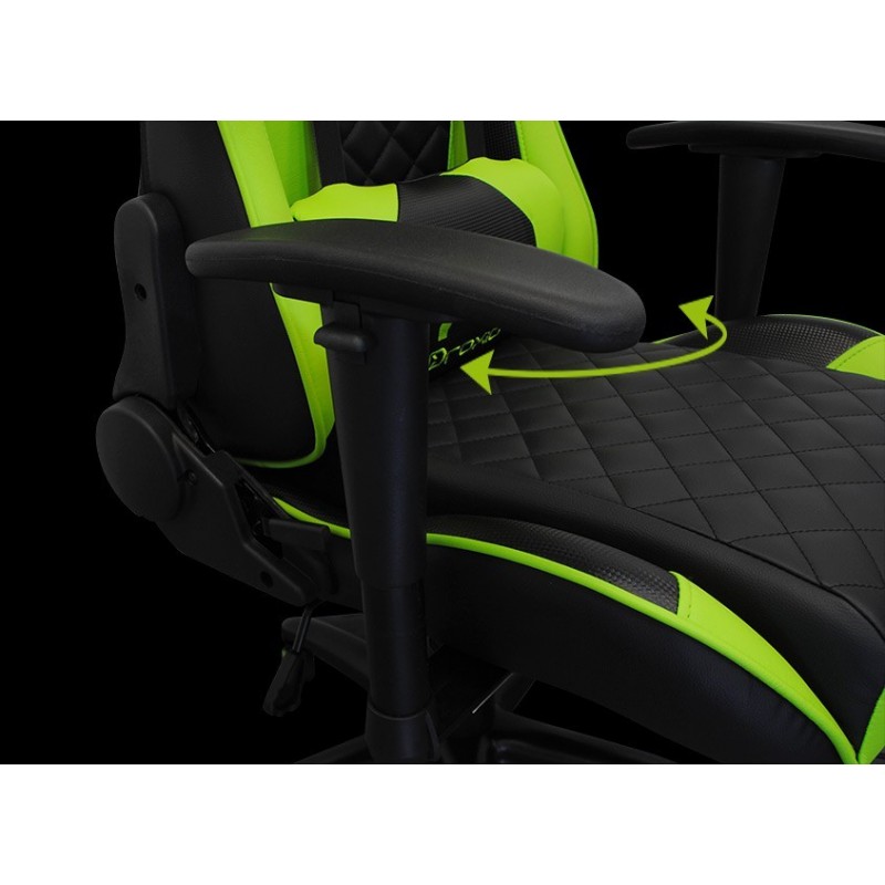 Droxio TROUN silla para videojuegos Silla para videojuegos de PC Asiento acolchado Negro, Verde