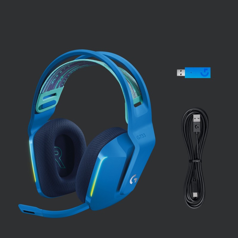 Logitech G G733 Wireless Headset Auriculares Inalámbrico Diadema Juego Azul