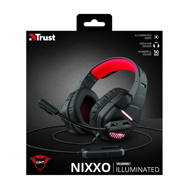 Trust GXT 448 Nixxo Auriculares Alámbrico Diadema Juego USB tipo A Negro, Rojo