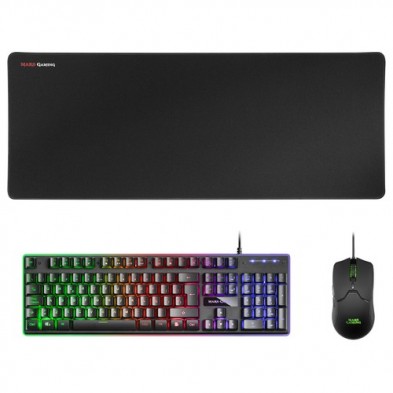 Mars Gaming MCPXBES Combo Teclado+Ratón+Alfombrilla Negro ES