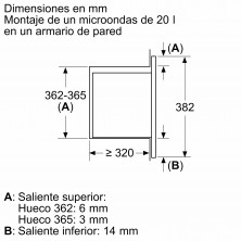 Balay 3CG6112X3 microondas Integrado Microondas con grill 20 L 800 W Acero inoxidable