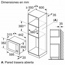 Balay 3CG6112X3 microondas Integrado Microondas con grill 20 L 800 W Acero inoxidable