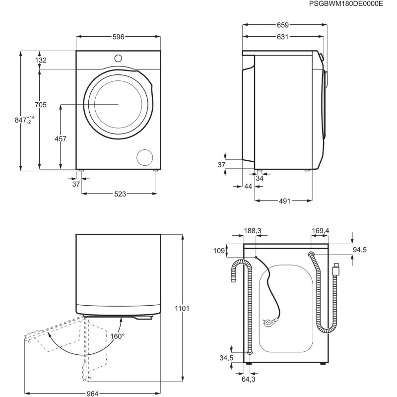 Electrolux EW6F5943FB lavadora 9 kg 1400 RPM A Blanco