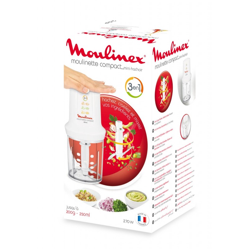 Moulinex DJ300110 picadora eléctrica de alimentos 0,25 L 270 W Blanco