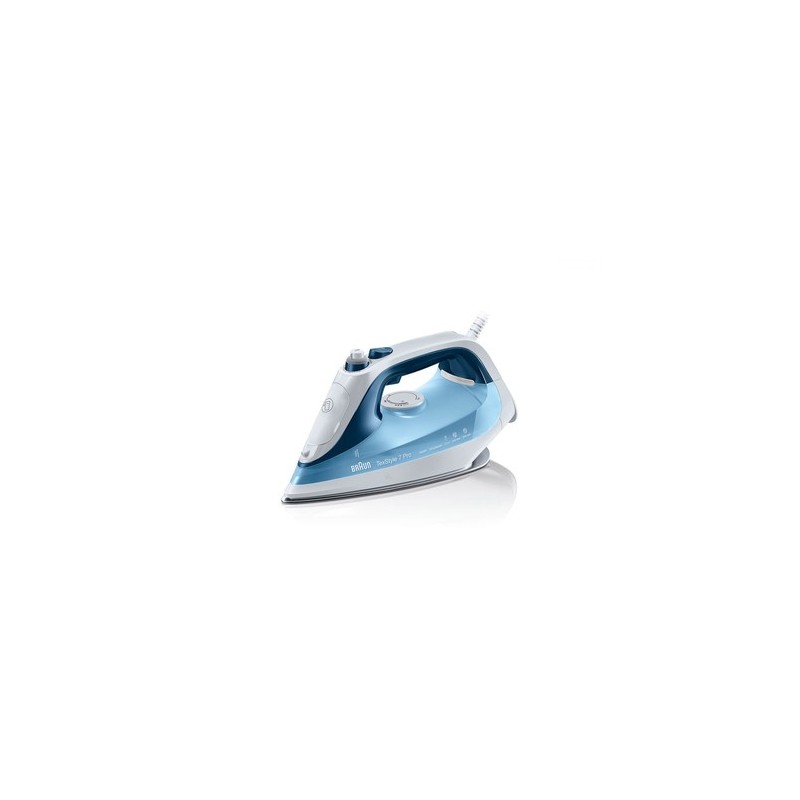 Braun TexStyle 7 Pro Plancha vapor-seco Suela de Eloxal 2600 W Azul, Blanco