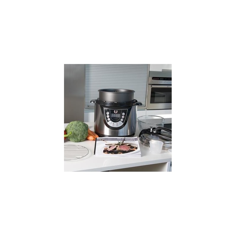 Cecotec 02003 olla a presión 6 L Negro, Acero inoxidable 1000 W