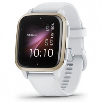 Smartwatch Garmin Venu SQ 2  Notificaciones  Frecuencia Cardíaca  GPS  Oro Crema y Blanco
