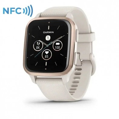 Smartwatch Garmin Venu SQ 2 Music Edition  Notificaciones  Frecuencia Cardíaca  GPS  Oro Rosa y Blanco