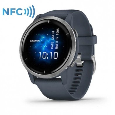 Smartwatch Garmin Venu 2 Notificaciones  Frecuencia Cardíaca  GPS  Azul Grafito y Plata