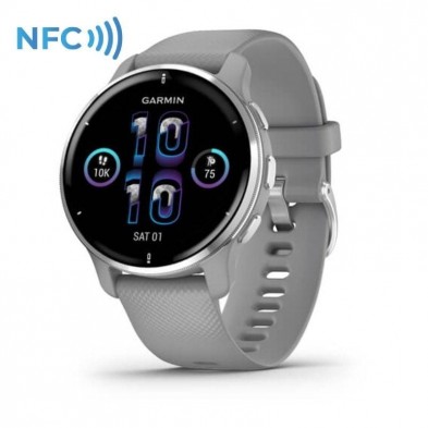 Smartwatch Garmin Venu 2 Plus  Notificaciones  Frecuencia Cardíaca  GPS  Plata y Gris