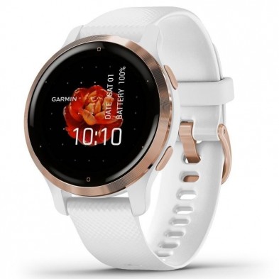 Smartwatch Garmin Venu 2S Notificaciones  Frecuencia Cardíaca  GPS  Oro Rosa y Blanco