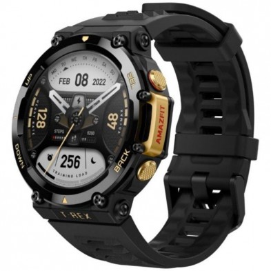 Smartwatch Huami Amazfit T-Rex 2  Notificaciones  Frecuencia Cardíaca  GPS  Negro Astral y Oro