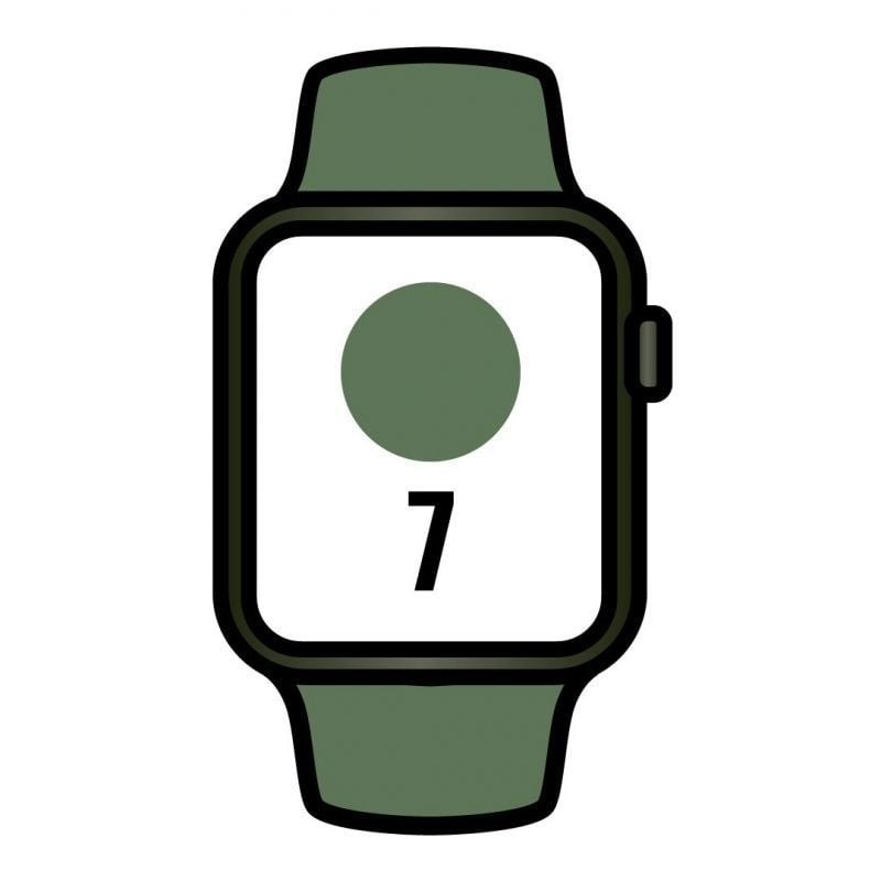 Apple Watch Series 7  Gps  Cellular  41 mm  Caja de Aluminio en Verde  Correa deportiva Verde Trebol