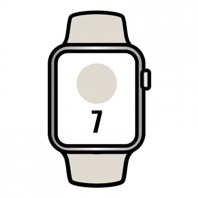 Apple Watch Series 7  GPS  Cellular  41 mm  Caja de Acero en Plata  Correa Deportiva Blanco Estrella