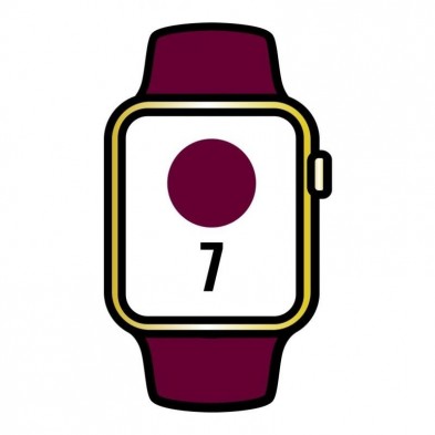 Apple Watch Series 7  GPS  Cellular  41 mm  Caja de Acero Oro  Correa deportiva Cereza Oscuro