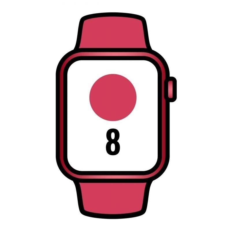 Apple Watch Series 8  GPS  Cellular  41mm  Caja de Aluminio (PRODUCT RED) Rojo  Correa Deportiva (PRODUCT RED) Rojo
