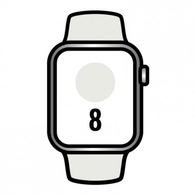Apple Watch Series 8  GPS  Cellular  41mm  Caja de Acero Inoxidable Plata  Correa Deportiva Blanca