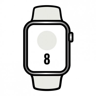 Apple Watch Series 8  GPS  Cellular  45mm  Caja de Acero Inoxidable Plata  Correa Deportiva Blanca