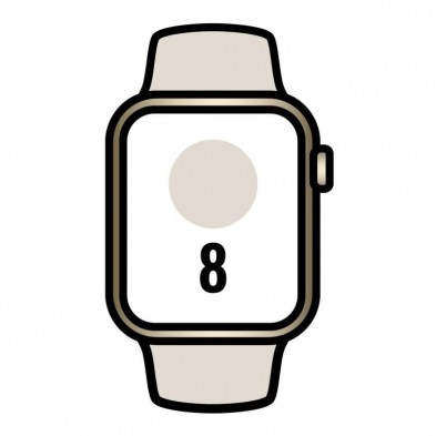 Apple Watch Series 8  GPS  Cellular  45mm  Caja de Acero Inoxidable Oro  Correa Deportiva Blanco Estrella