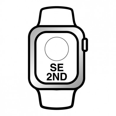 Apple Watch SE  GPS  40mm  Caja de Aluminio en Plata  Correa Deportiva Blanco
