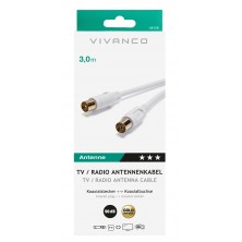 Vivanco 48/20 30GW cable coaxial 3 m IEC Blanco