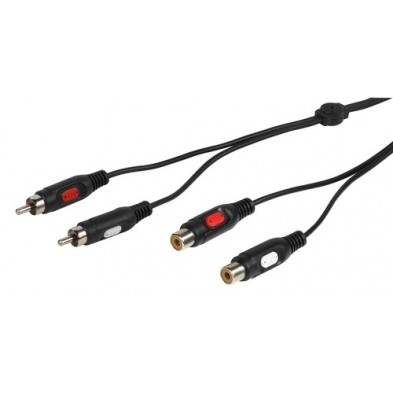 Vivanco 46/01 50 cable de audio 5 m 2 x RCA Negro