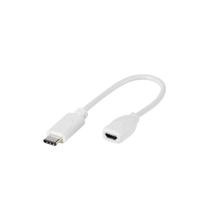 Vivanco 0.1m cable USB 0,1 m USB 2.0 USB C Micro-USB B Blanco