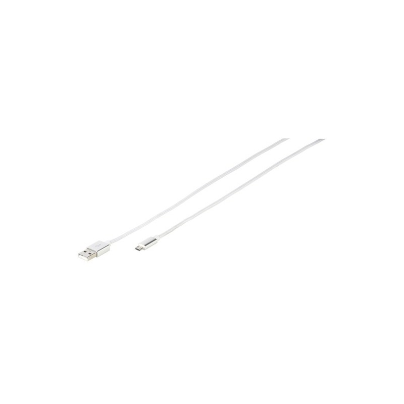 Vivanco HQDCVVMCUSB25SI cable USB 2,5 m USB 2.0 USB A Micro-USB B Gris, Blanco