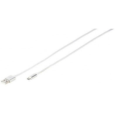 Vivanco HQDCVVMCUSB25SI cable USB 2,5 m USB 2.0 USB A Micro-USB B Gris, Blanco