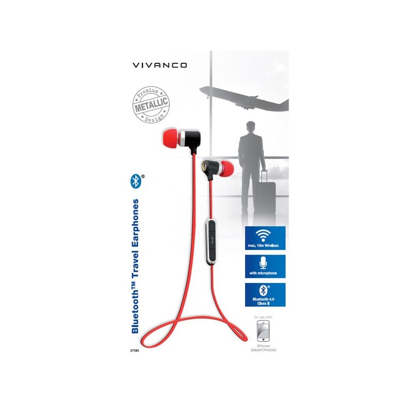 Vivanco Traveller Air 4 R Auriculares Inalámbrico Dentro de oído Llamadas/Música Bluetooth Metálico,