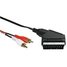Hama Video Connecting Cable Scart Plug - 2 RCA (phono) Plugs, 2 m SCART (21-pin) 2 x RCA Negro