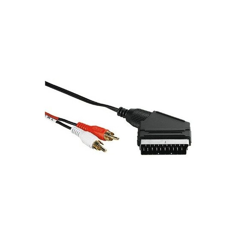 Hama Video Connecting Cable Scart Plug - 2 RCA (phono) Plugs, 2 m SCART (21-pin) 2 x RCA Negro
