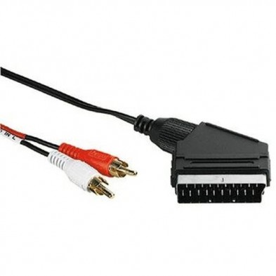 Hama Video Connecting Cable Scart Plug - 2 RCA (phono) Plugs, 2 m SCART (21-pin) 2 x RCA Negro