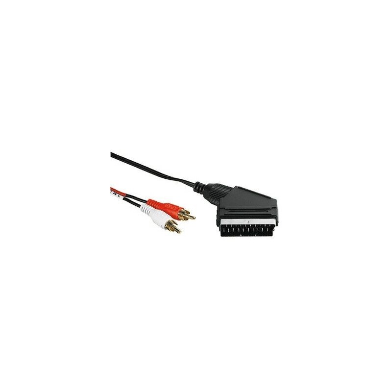 Hama Video Connecting Cable Scart Plug - 2 RCA (phono) Plugs, 2 m SCART (21-pin) 2 x RCA Negro